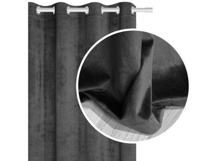 Velur zavesa Velvet grafit 140x250