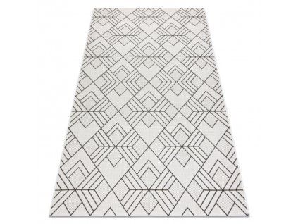Sivo-kremna geometrijska preproga Sizal