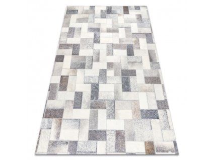 Sivo-bela patchwork preproga Patchwork
